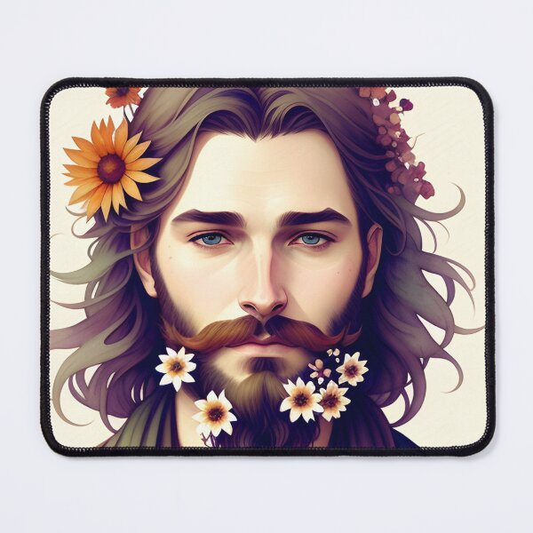 Item preview, Handsome Man with Flowers in His Beard designed and sold by Erika V..