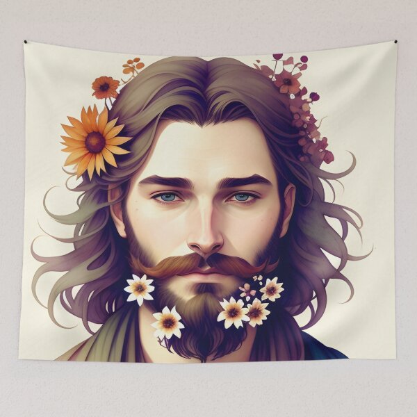 Item preview, Handsome Man with Flowers in His Beard designed and sold by Erika V..
