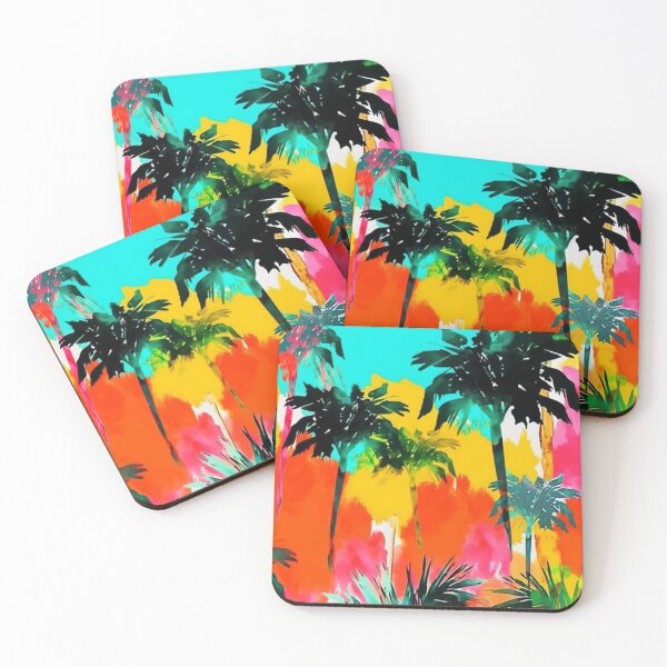 Item preview, Colorful floral print Nature pettern Color decorative element Palm tree   Impressionism Pop art designed and sold by PinkPinkArts.
