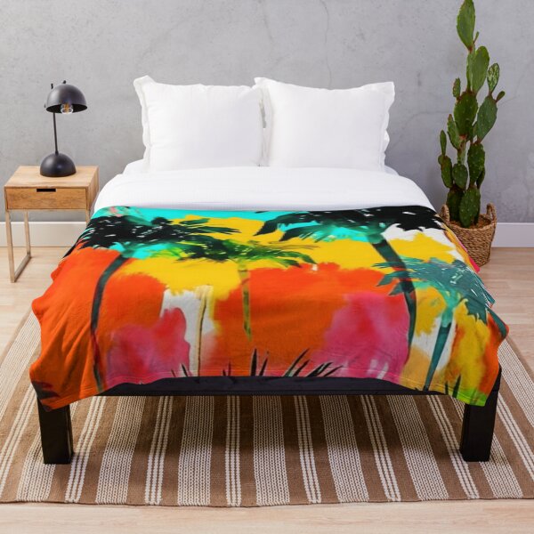 Item preview, Colorful floral print Nature pettern Color decorative element Palm tree Impressionism Pop art designed and sold by PinkPinkArts.