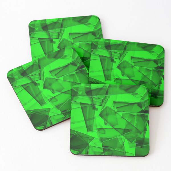 Item preview, Colorful abstract Green broken glass Geometric pop art Green designed and sold by PinkPinkArts.
