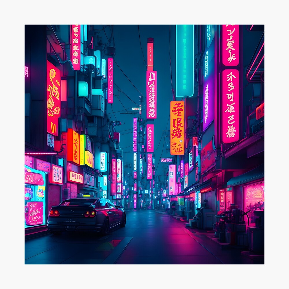 Tokyo with Neon Lights | Art Board Print