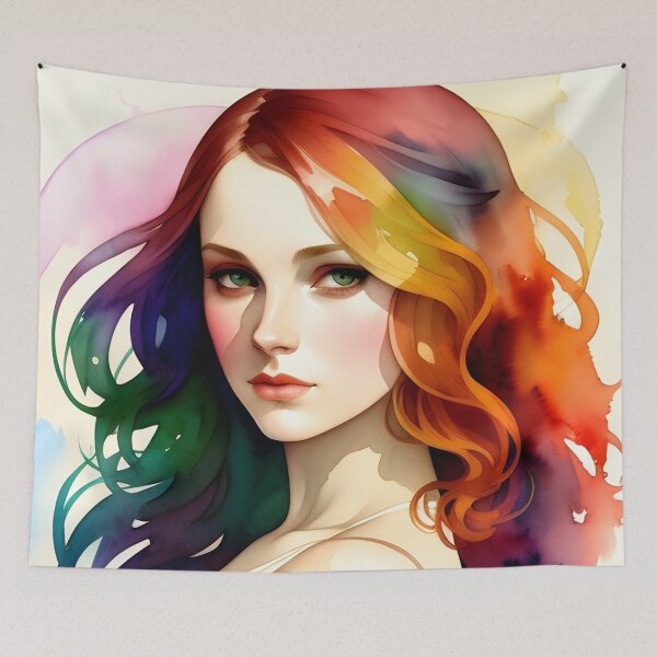 Item preview, Rainbow Pride Woman in Watercolor designed and sold by Erika V..