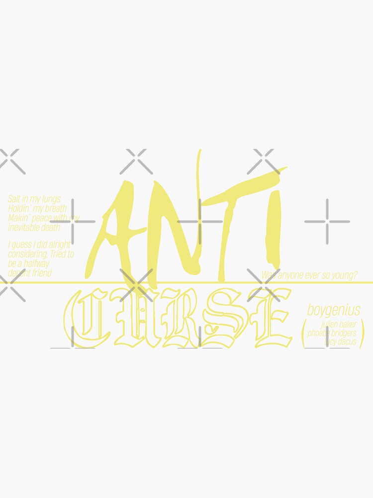 "boygenius Anti Curse" Sticker for Sale by mikikeeran Redbubble