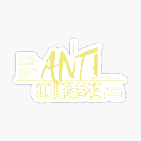 "boygenius Anti Curse" Sticker for Sale by mikikeeran Redbubble