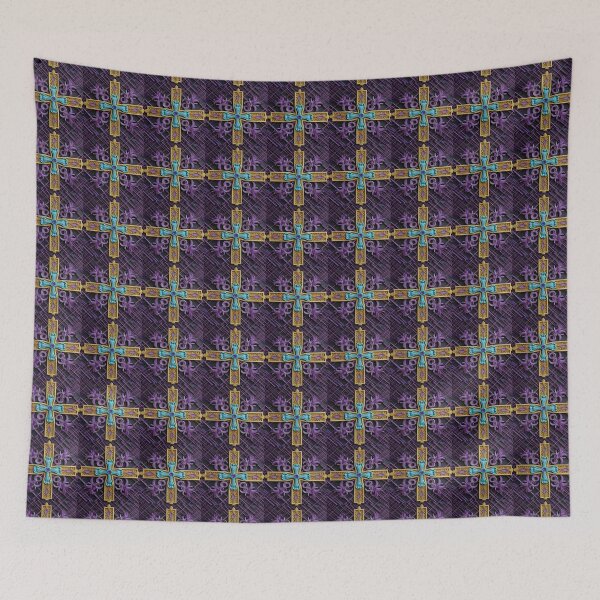 Aperçu de l'œuvre Purple, Teal, Yellow Design, Industrial Filigree créée et vendue par MiracleROLArt.