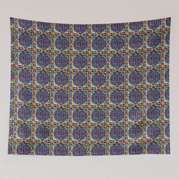 Aperçu de l'œuvre Purple, Teal, Yellow Design, Industrial Filigree, With Jewels créée et vendue par MiracleROLArt.