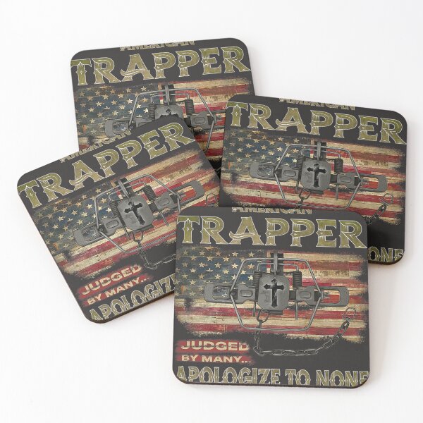 Item preview, American Trapper Coyote Trapping Design With American Flag designed and sold by KelleyWSchwartz.