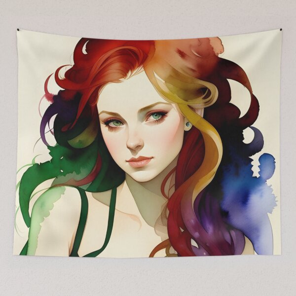 Item preview, Rainbow Pride Woman in Watercolor designed and sold by Erika V..