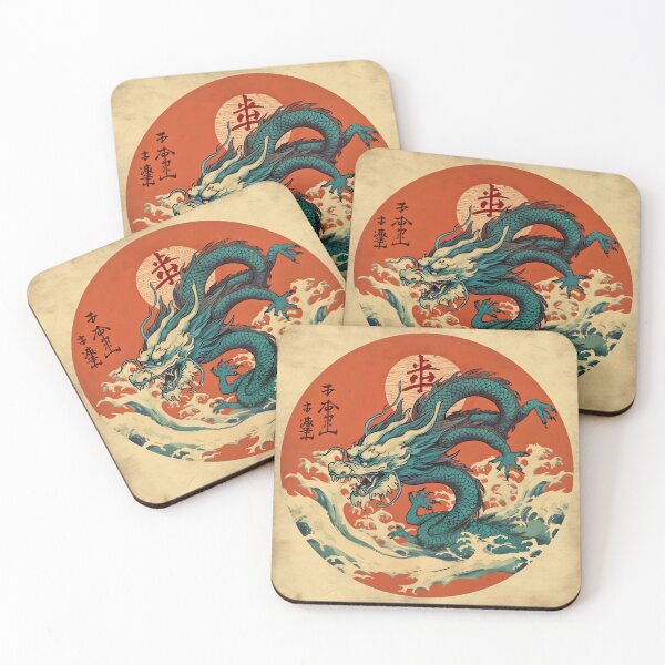 Item preview, Vintage Abstract Japanese Wall Art | Oriental Dragon's Japanese Artistry designed and sold by Bored Elon.