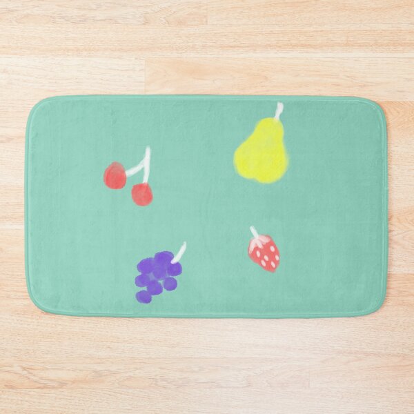 Item preview, Fruit Painting on Retro Blue Green Background. Cherry Pair Grape Strawberry Drawing Illustration. Hand drawn and hand painted designed and sold by WASHINGMACHINE’s vacation.