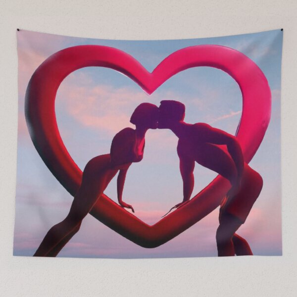 Item preview, Kiss of two people frame red heart tenderness passion love designed and sold by JaroDesign2023.