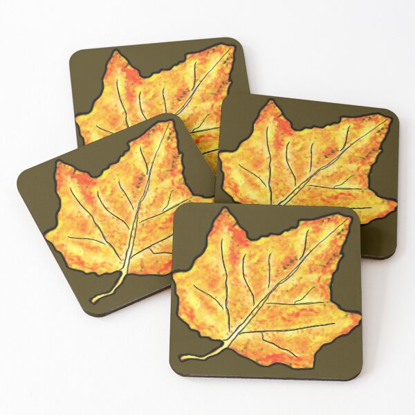 Item preview, Abstract “Fall Flames” Maple Leaf designed and sold by KitKattyDesigns.