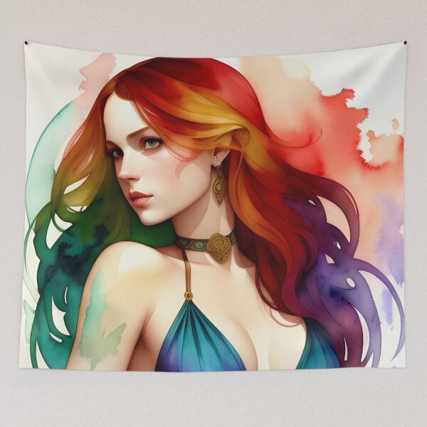 Item preview, Rainbow Pride Woman in Watercolor designed and sold by Erika V..