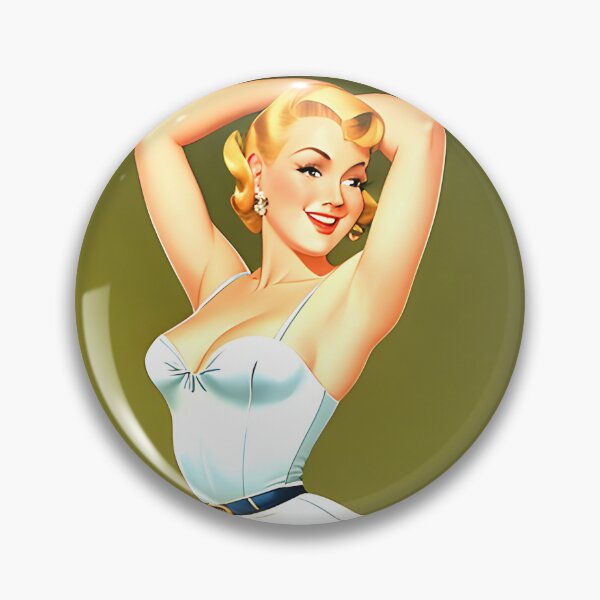 Item preview, Vargas style, white dress pin up designed and sold by Bobby-Bucks.