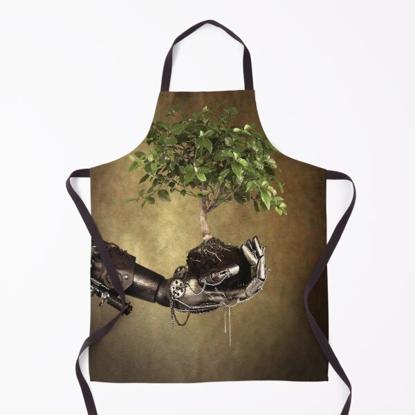 Item preview, Tree over wooden hand with gears and old-fashioned background designed and sold by Cinzia Murgia.