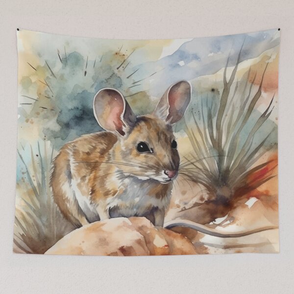 Item preview, A Kangaroo Rat - Boho Desert Landscape Watercolors designed and sold by GVRDesign.