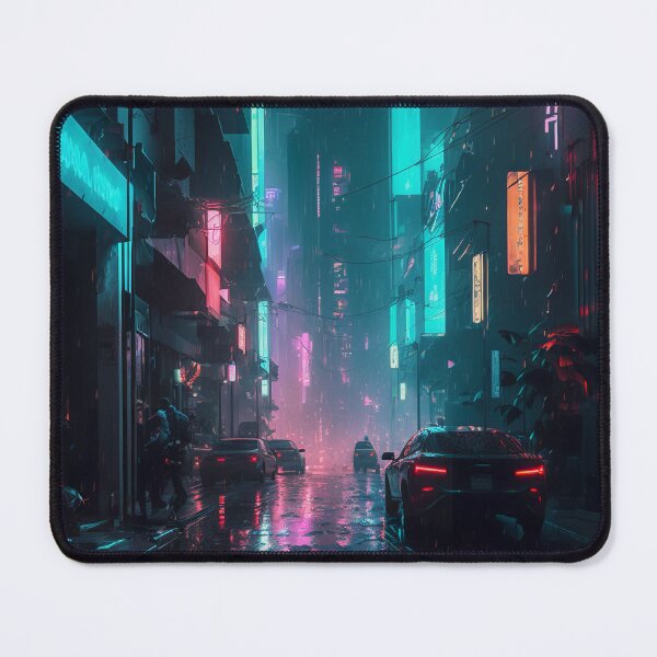 Item preview, Rainy City Futuristic Street designed and sold by cyberartmaker.