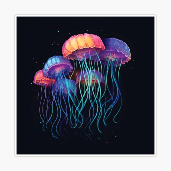 Luminescent Ocean Jellyfish Sticker for Sale by Aquvis
