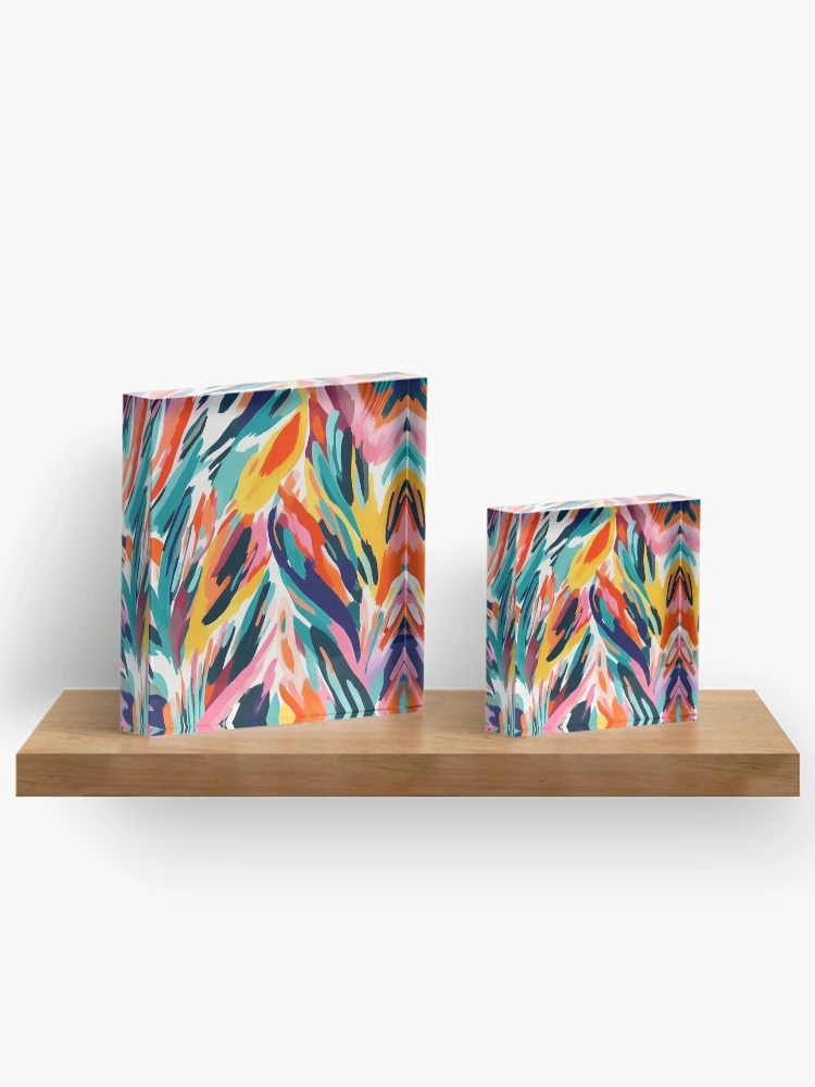 Thumbnail 3 of 5, Acrylic Block, Colorful Abstract Pattern designed and sold by InfinityPattern.