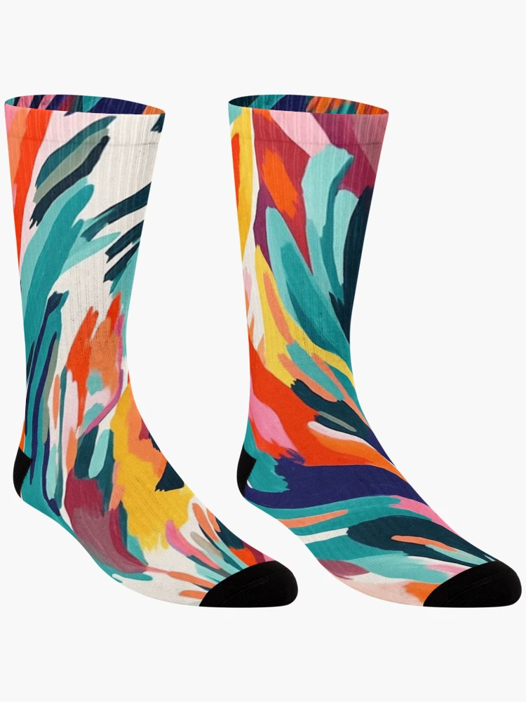 Thumbnail 3 of 5, Socks, Colorful Abstract Pattern designed and sold by InfinityPattern.