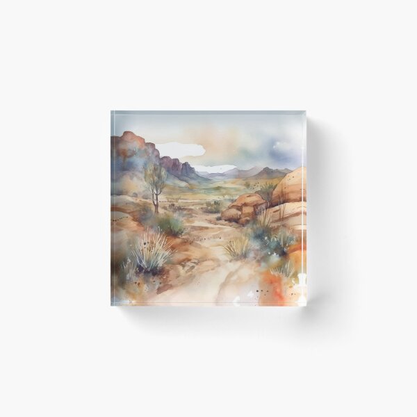 Item preview, A Serene Desert Path - Boho Desert Landscape Watercolors designed and sold by GVRDesign.