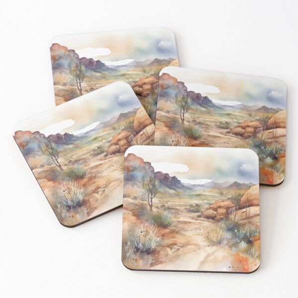 Item preview, A Serene Desert Path - Boho Desert Landscape Watercolors designed and sold by GVRDesign.