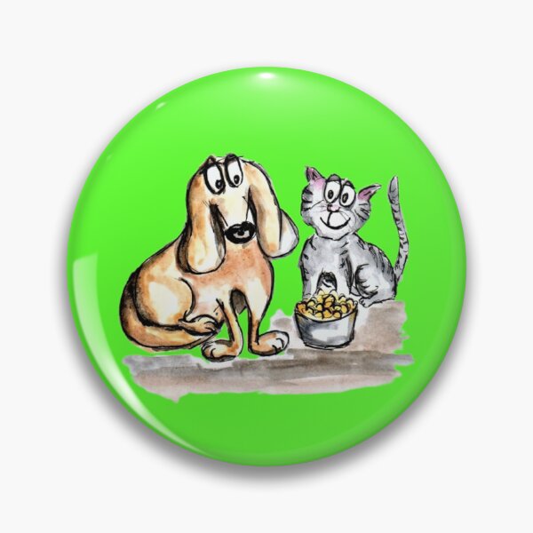 Item preview, Dog and cat, watercolor, fine art designed and sold by janianna.