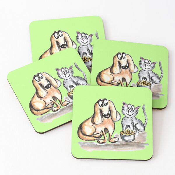 Item preview, Dog and cat, watercolor, fine art designed and sold by janianna.