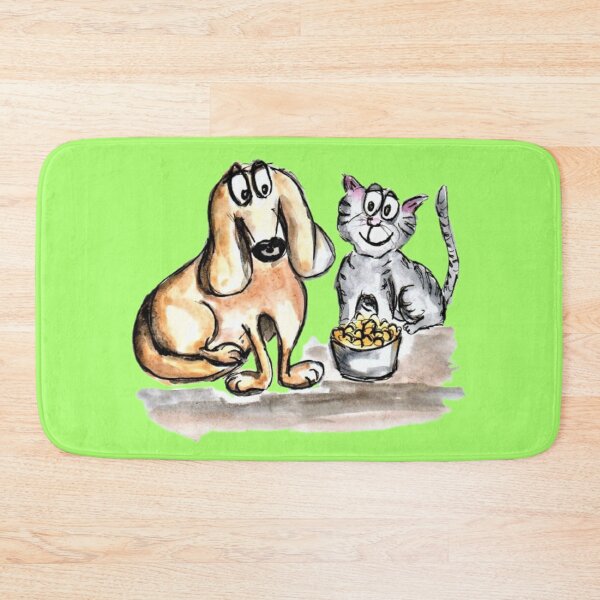 Item preview, Dog and cat, watercolor, fine art designed and sold by janianna.