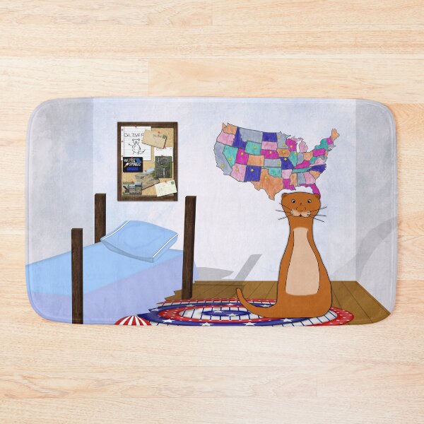 Item preview, Oliver Loves To Travel - Bedroom, Map, and Postcards designed and sold by OliverTheOtter.