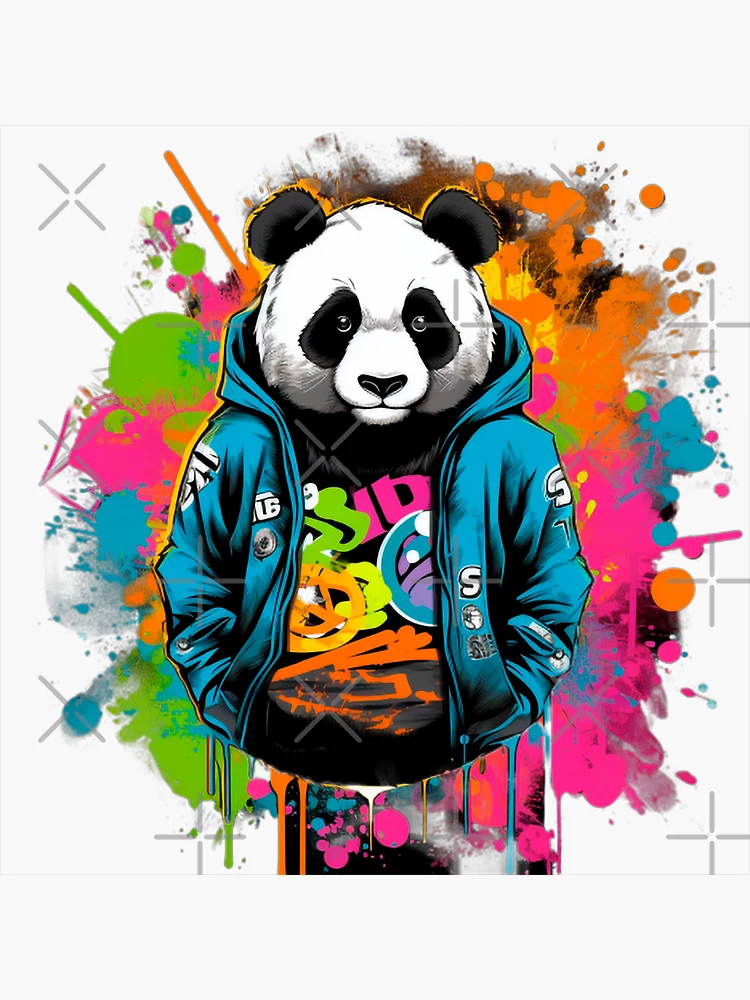 Sticker mit Panda im Comic-Graffiti-Stil von ALVARB