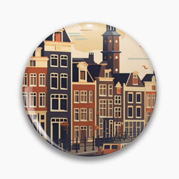 Item preview, A Vintage Travel Illustration of Amsterdam - Holland designed and sold by GoodOldVintage.