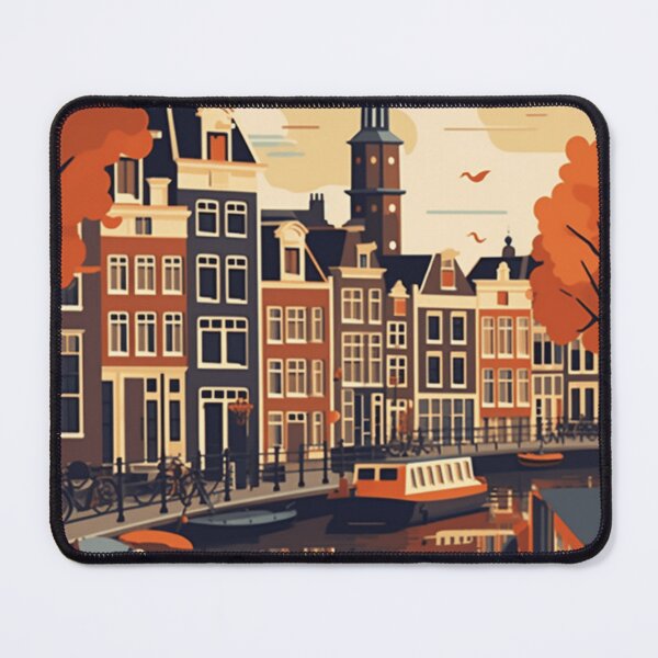 Item preview, A Vintage Travel Illustration of Amsterdam - Holland designed and sold by GoodOldVintage.