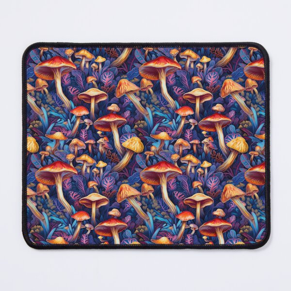 Item preview, Psilocybin Shrooms and Blooms Whimsical Pattern, Magic Mushrooms designed and sold by Orianah.