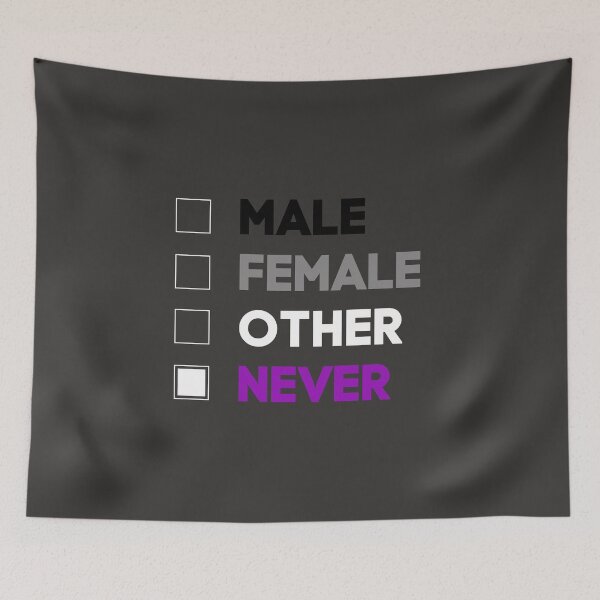 Item preview, Male Female Other Never. Asexual Pride designed and sold by Subtle Pride Shop.