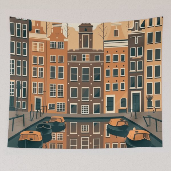 Item preview, A Vintage Travel Illustration of Amsterdam - Holland designed and sold by GoodOldVintage.