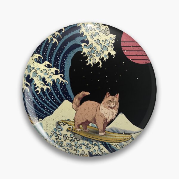 Item preview, American Bobtail Cat Kanagawa Japanese Surfing Wave designed and sold by rafaeltto.