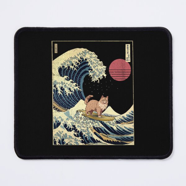 Item preview, American Bobtail Cat Kanagawa Japanese Surfing Wave designed and sold by rafaeltto.