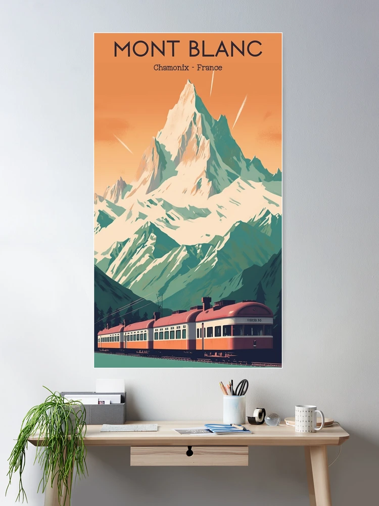 アート・デザイン・音楽 Guide to Chamonix and the Mont Blanc CHAMONIX POSTER: Mont Blanc Poster, French Art, Skiing Print