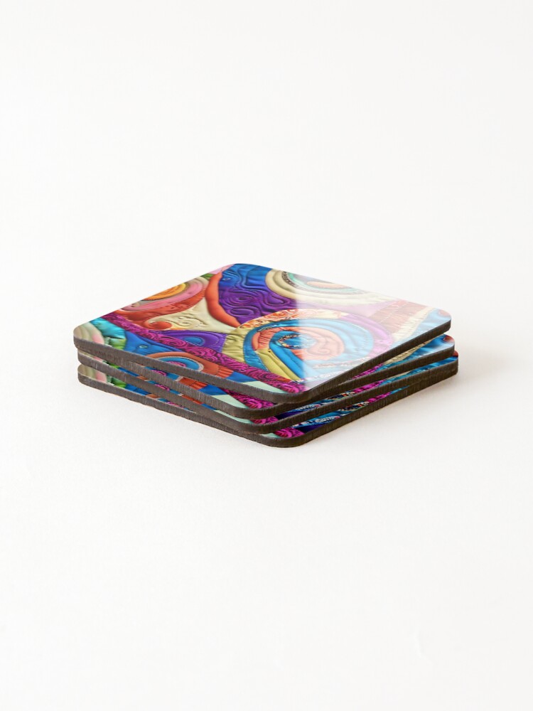 Thumbnail 4 of 5, Coasters (Set of 4), Abstract Indian patchwork designed and sold by FGCART.