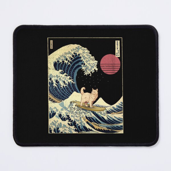 Item preview, American Curl Cat Kanagawa Japanese Surfing Wave designed and sold by rafaeltto.