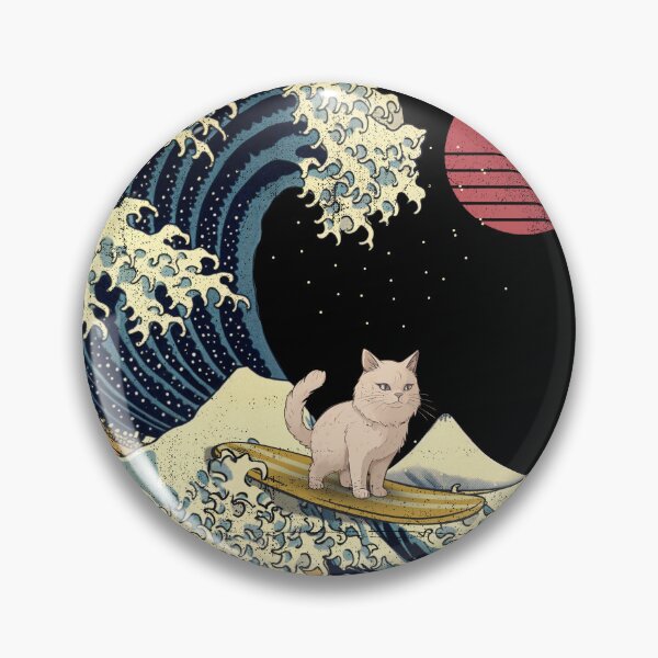 Item preview, Australian Mist Cat Kanagawa Japanese Surfing Wave designed and sold by rafaeltto.