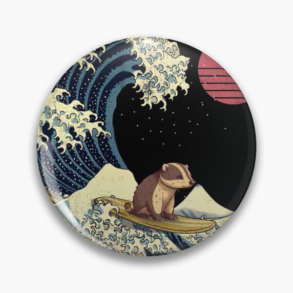 Aperçu de l'œuvre Badger Kanagawa Japanese Surfing Wave créée et vendue par rafaeltto.