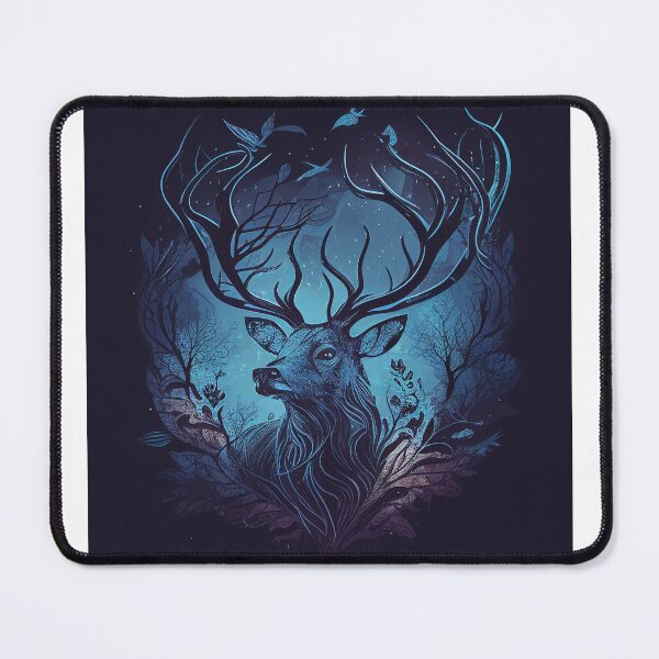 Item preview, Serenity Unleashed: Mystical Stag in Shades of Azure designed and sold by Lloyd39.