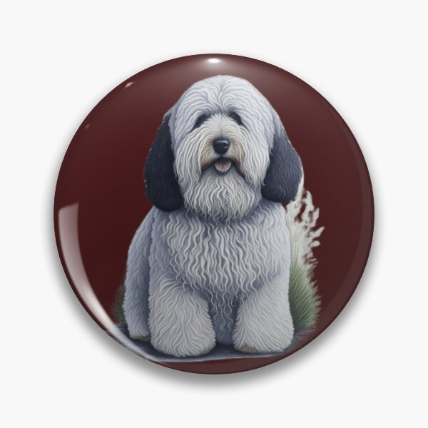 Old english sheepdog with tail (grey) Sticker for Sale by KiwiJP