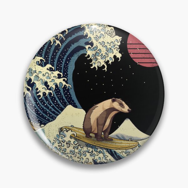 Aperçu de l'œuvre Badger Kanagawa Japanese Surfing Wave créée et vendue par rafaeltto.