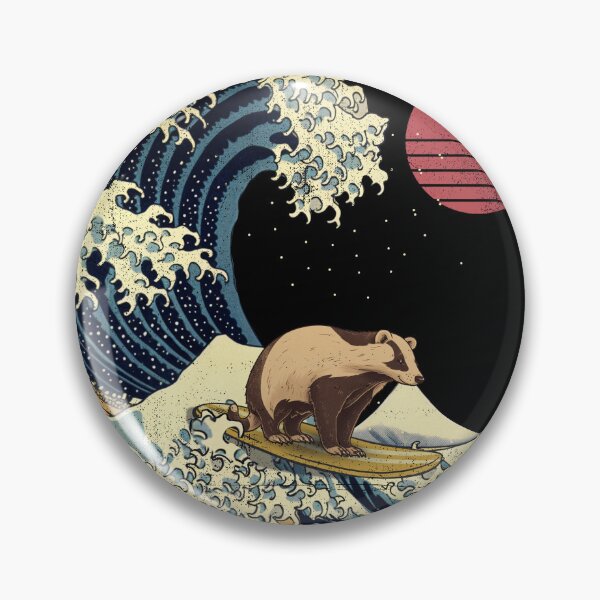 Aperçu de l'œuvre Badger Kanagawa Japanese Surfing Wave créée et vendue par rafaeltto.
