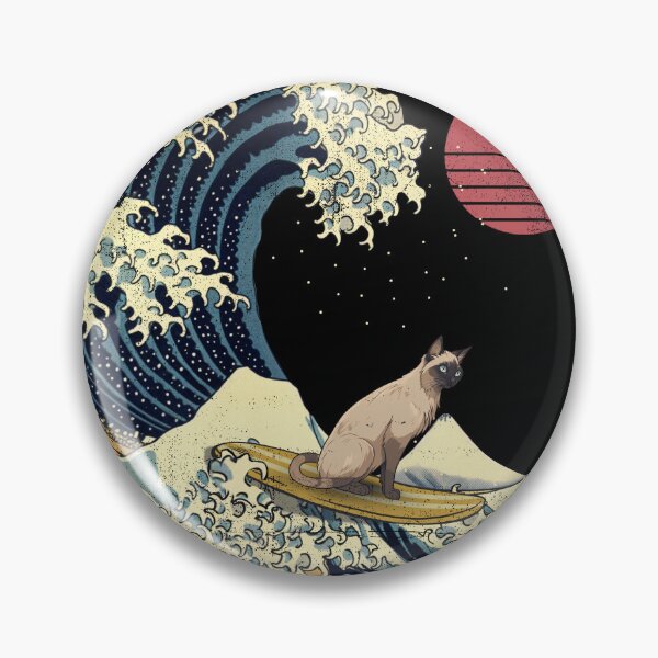 Item preview, Balinese Cat Kanagawa Japanese Surfing Wave designed and sold by rafaeltto.