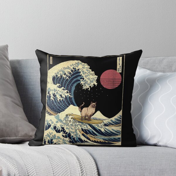 Item preview, Balinese Cat Kanagawa Japanese Surfing Wave designed and sold by rafaeltto.